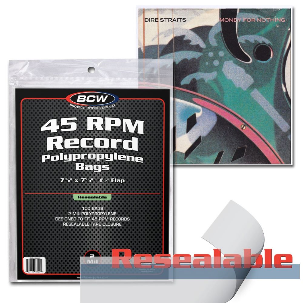 Resealable 45 RPM Record Bags