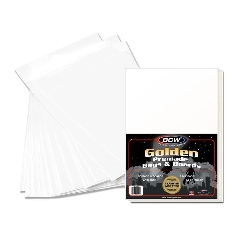 Premade Golden Comic Bag and Board