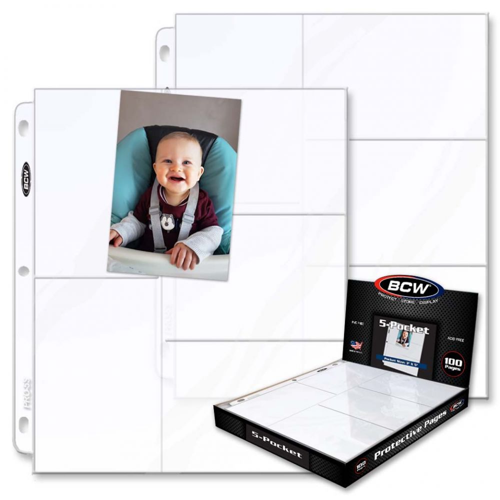 Pro 5-Pocket Photo Page (100 CT. Box)