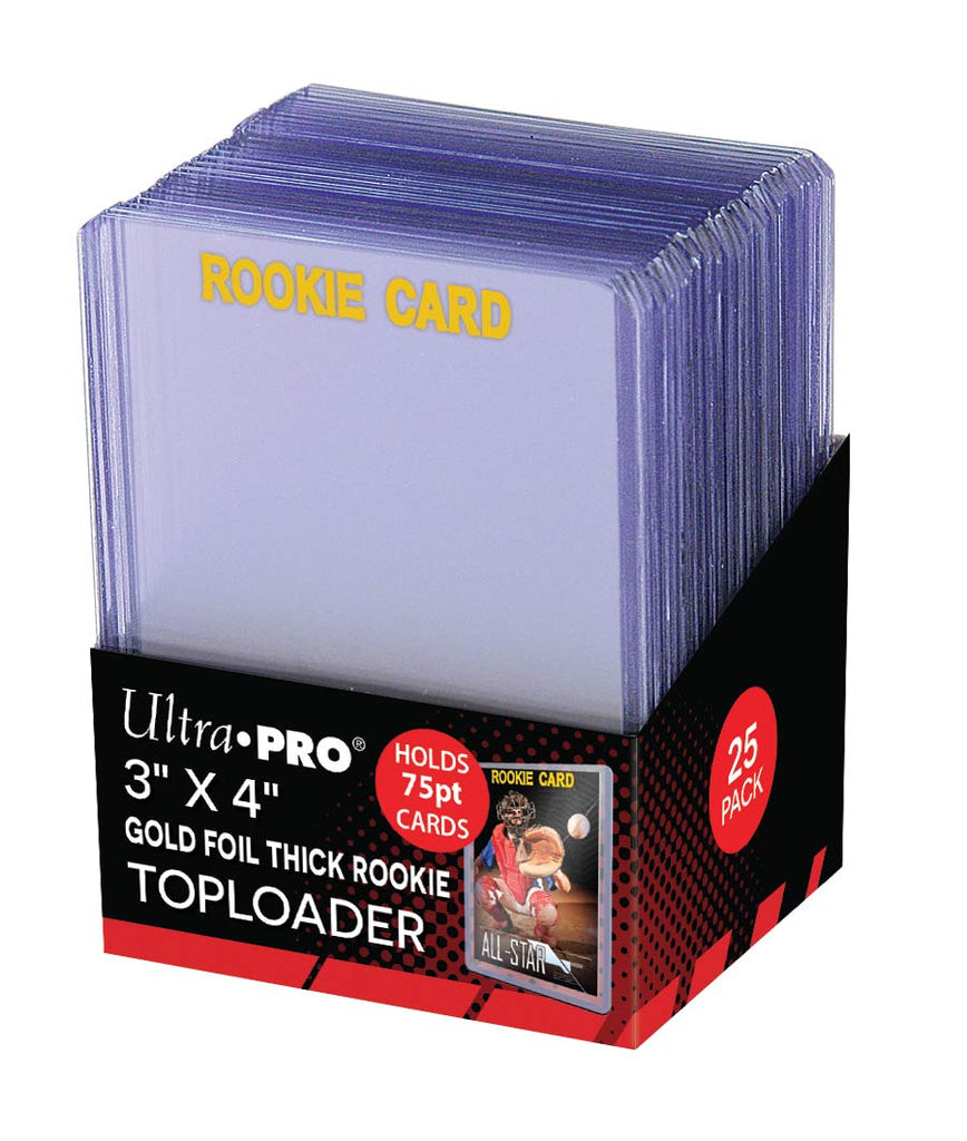 Ultra Pro 3" X 4" Rookie Gold Thick 75PT Toploader 25ct