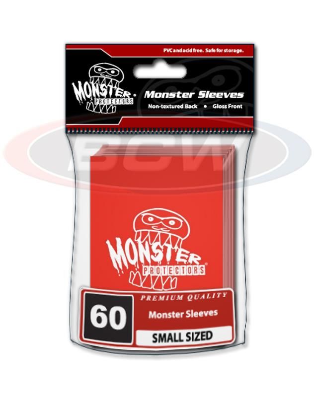Glossy Sleeves - Small - Monster Logo - Red