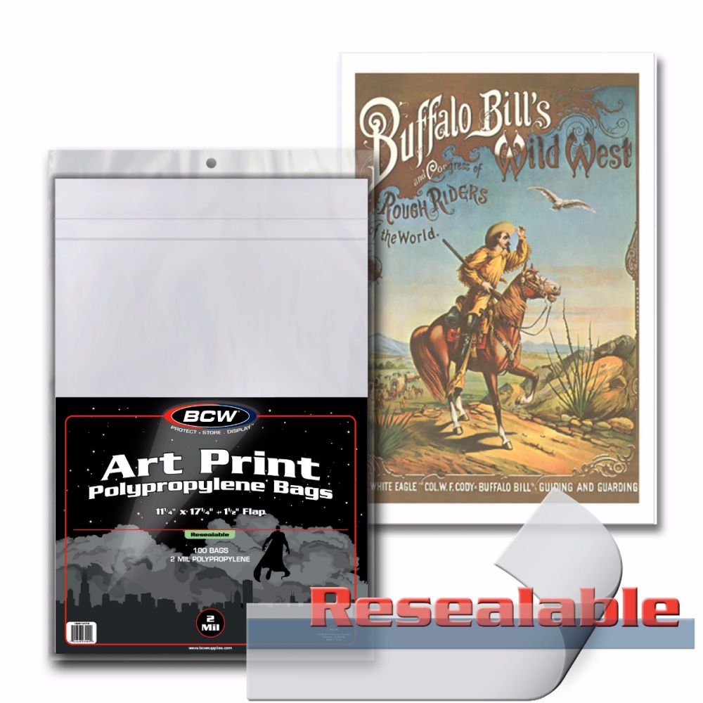 Resealable 11x17 Art Print Bags