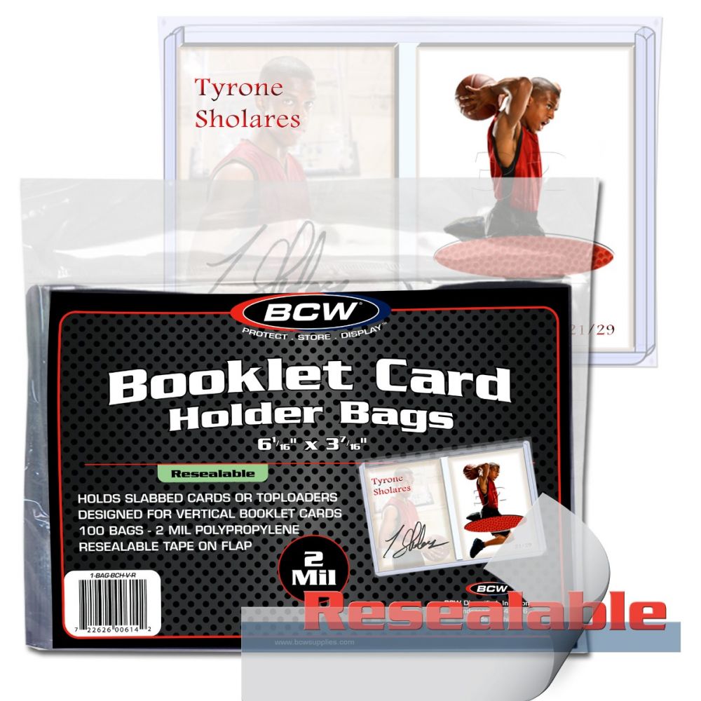 Resealable Bag for Vertical Booklet Card in Holder