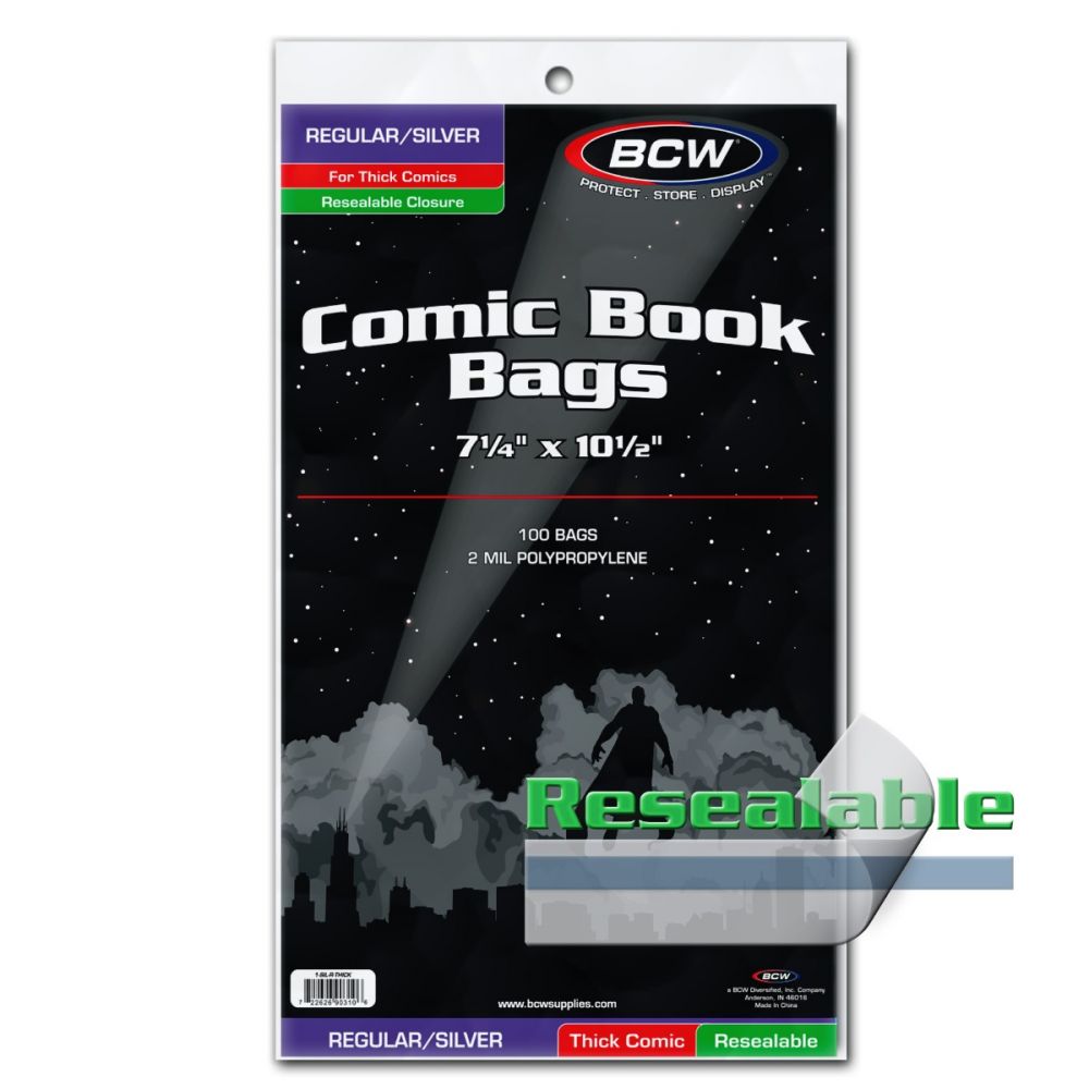 Resealable Silver/Regular Comic Bags - Thick