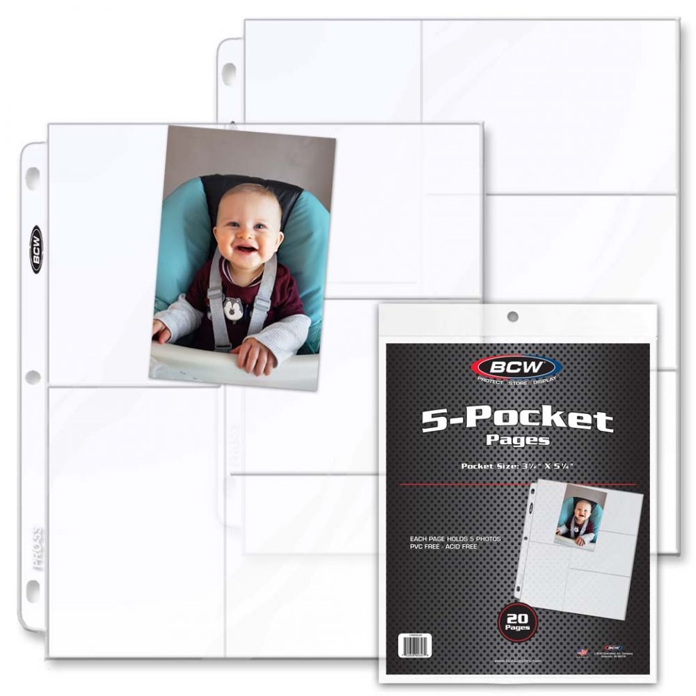 Pro 5-Pocket Photo Page (20 CT. Pack)