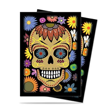 Dia De Los Muertos Yellow Skull Standard Deck Protectors 50ct