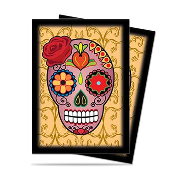 Dia De Los Muertos Pink Skull Standard Deck Protectors 50ct