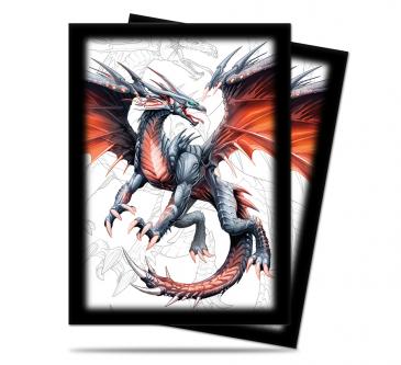 Black Dragon Standard Size Deck Protector Sleeves by Mauricio Herrera 50ct