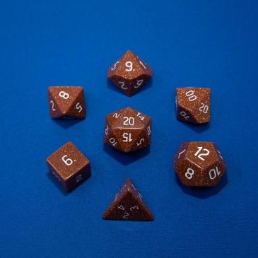 Dice,Gemstone 7 PRG Set, Gold Sandstone