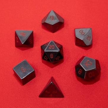 Dice Gemstone 7 RPG Set, Hematite