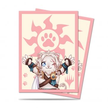 Chibi Collection Ajani - Lion Hug Standard Deck Protector sleeves 100ct for Magic