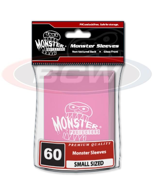 Glossy Sleeves - Small - Monster Logo - Pink